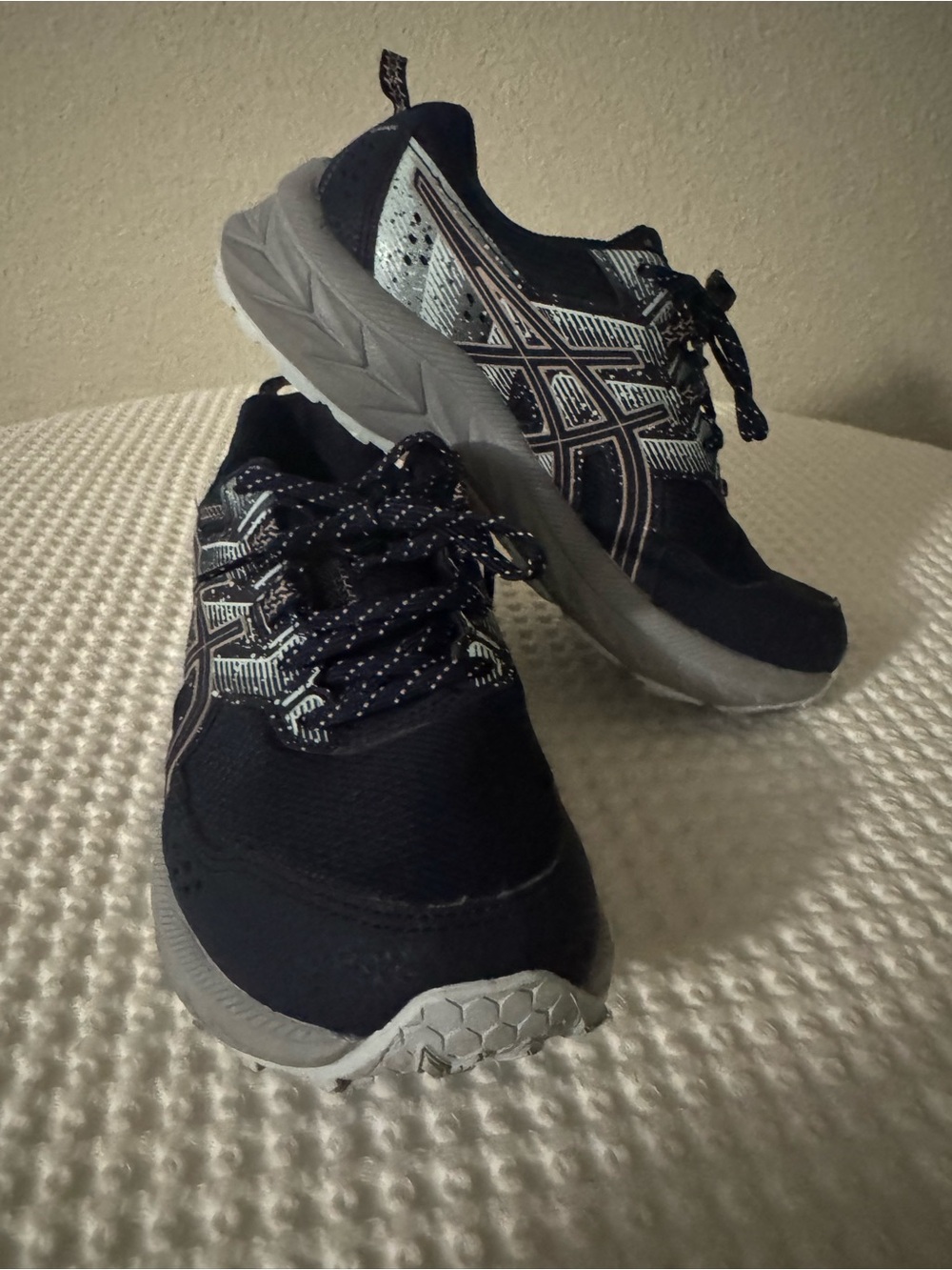 ASICS Navy and Light Gray Lace-Up Sneakers
